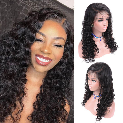 Loose Wave Brazilian Human Remy Hair Lace Frontal Wigs