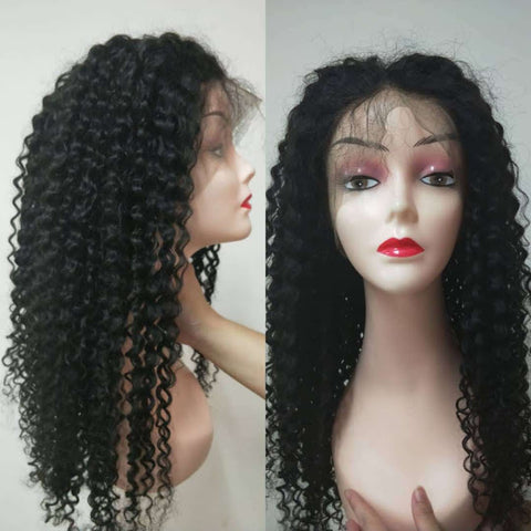 Deep Curly Brazilian Human Remy Hair 360 Lace Wigs
